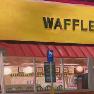 Open edition print of Waffle House 12"x16" image 3