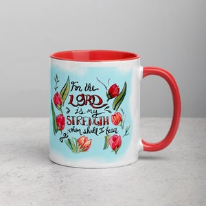 Für den Herrn ist- christliche Kaffeetasse, religiöse Kaffeetasse, Bibelversbecher, christliche Geschenkbecher, Bibelkaffeebecher, Der Herr ist meine Stärke