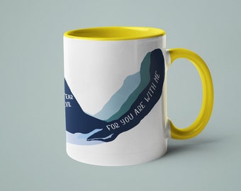 Anche se cammino - Tazze cristiane, Tazza da caffè religiosa, Tazza per versetti biblici, Tazza regalo cristiana per uomini e donne, Salmo 23, Tazza delle Scritture