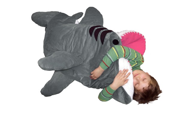 Giant stuffed shark sleeping bag hotsell