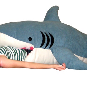 Original stuffed Chumbuddy - Super size shark sleeping bag Over 6.5 Feet long Perfect Gift