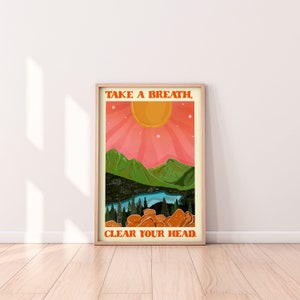 Clear Your Head Print, Positive Quote Print, Positive Affirmations Print, Office Wall Art, Mental Wellness Art, Home Art, Colourful Print