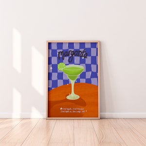 Margarita Cocktail Wall Art Print, Wine Print, Vintage Art, Retro Print, Kitchen Print, Bar Poster, Cocktail Gift, Cocktail Poster
