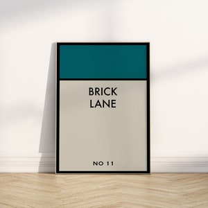 Personalized MONOPOLY STREET  Name Wall ART For Decor – Monopoly Brick Lane Printable Wall Art