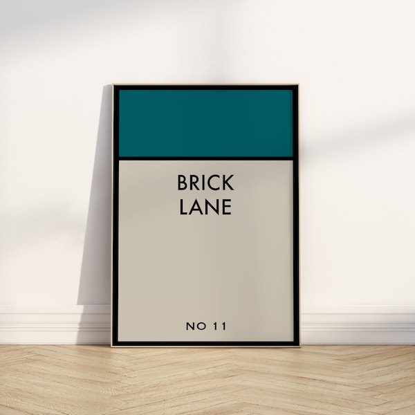 Personalized MONOPOLY STREET  Name Wall ART For Decor – Monopoly Brick Lane Printable Wall Art