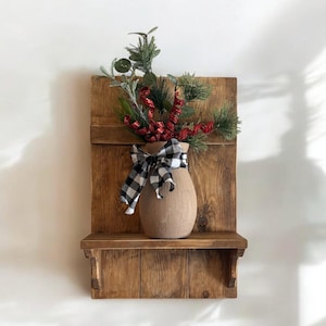 Rustic farmhouse shelf, handmade wall shelf.