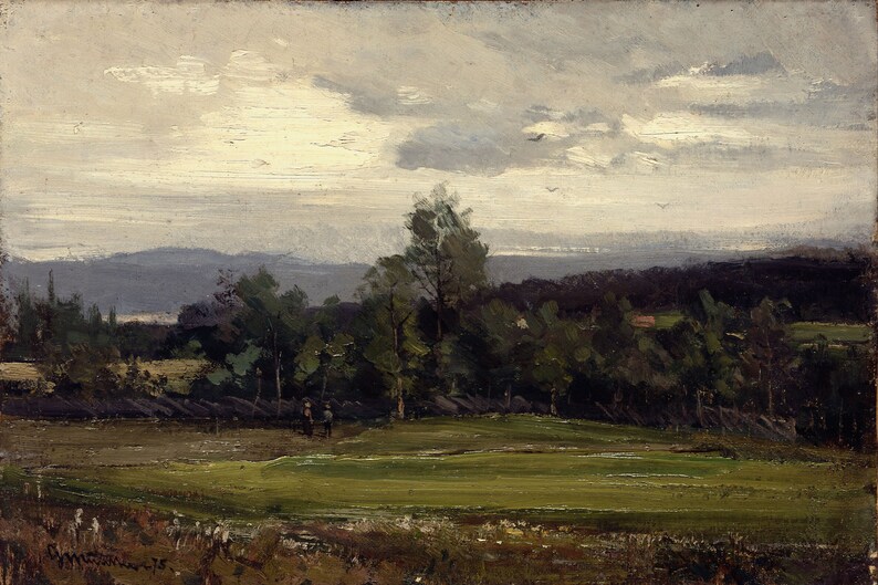 Moody Vintage Landscape Painting Printable Oil Painting Etsy