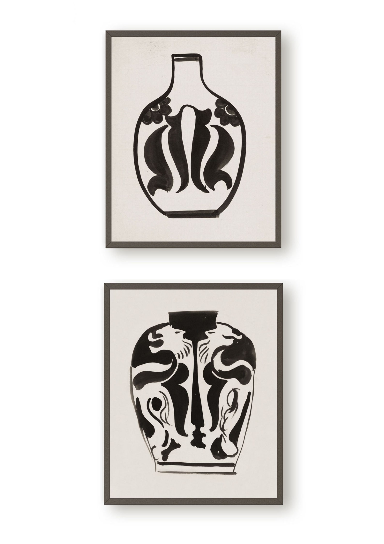 Antique Vase Print Vintage Drawing of a Vase Black and White Etsy