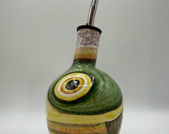 Aceitera con diseño de pez amarillo - hecha a mano - para uso alimentario - accesorios de cocina