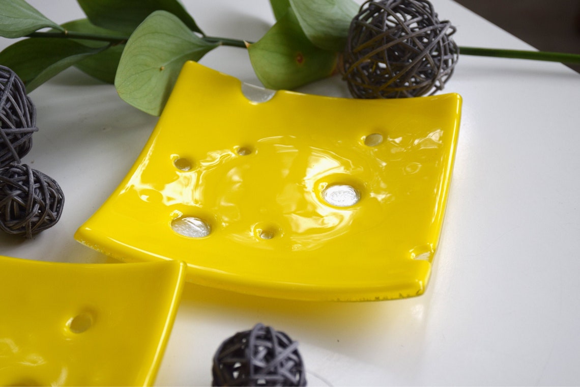 Fused glass cheese plates Fused glass art Serving plate Etsy
