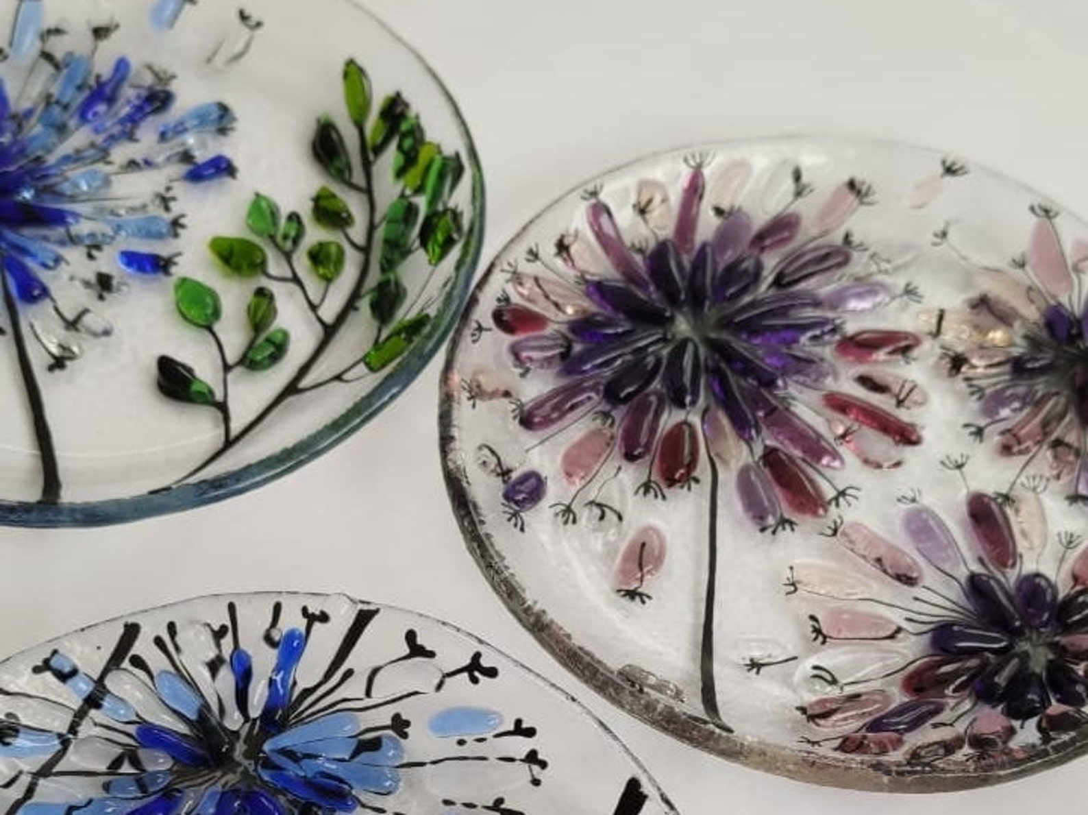 Small Plate Fused Glass / Handmade Design / Fused Glass Plate Etsy