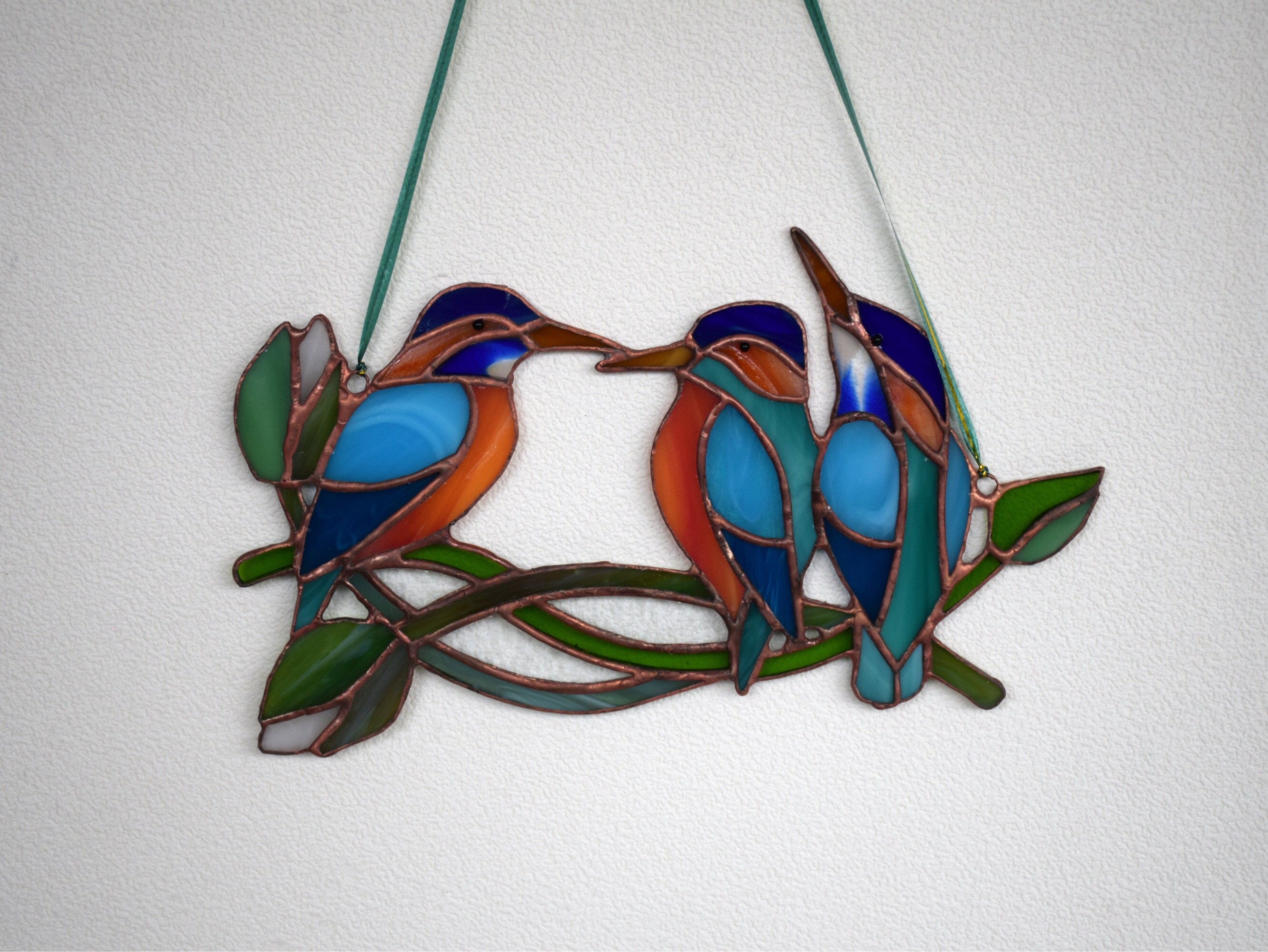 Stained glass bird suncatcher window suncatchers kingfisher Etsy