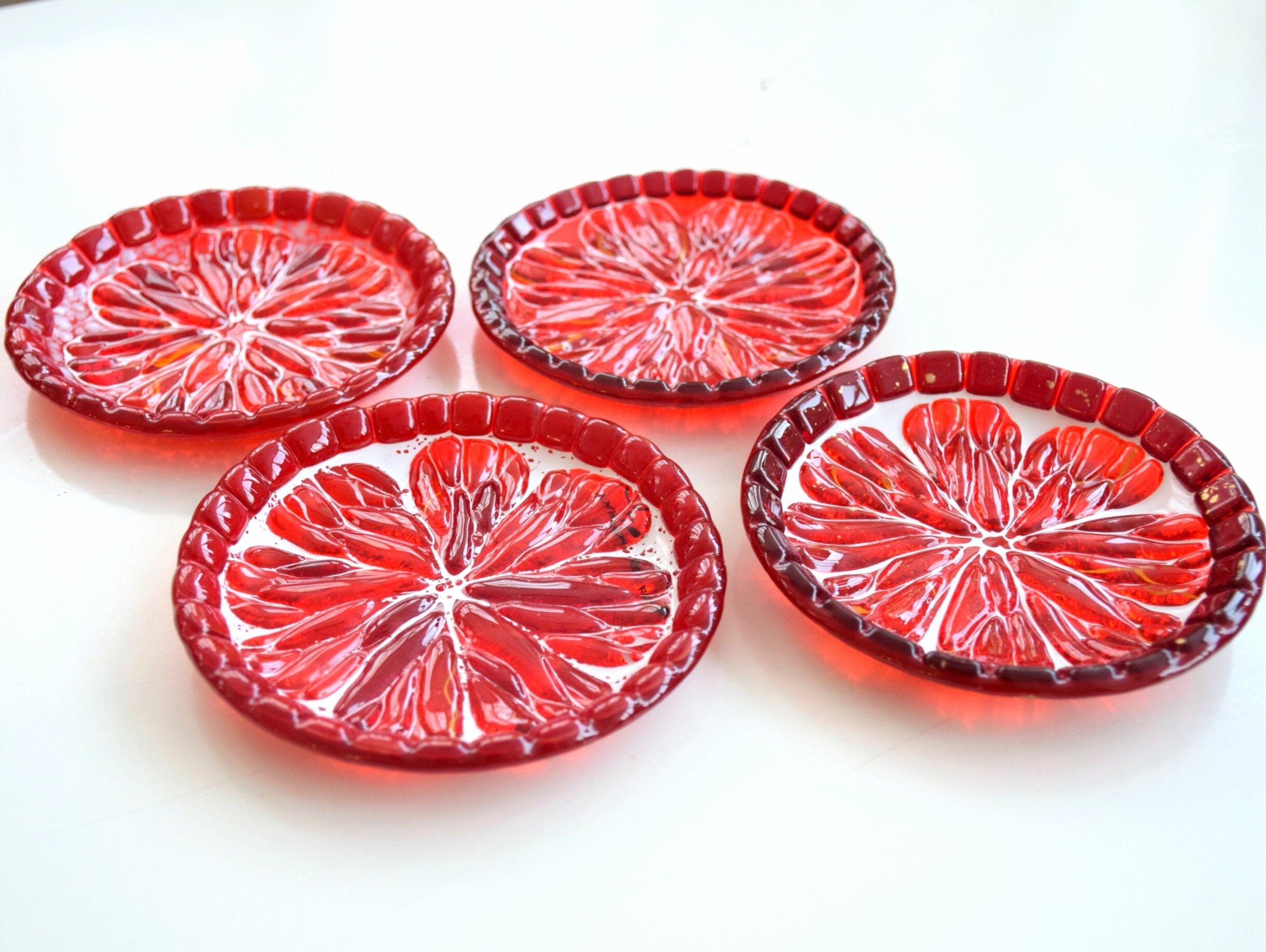 Small Decorative Fused Glass Plates for Sweets Dessert Etsy