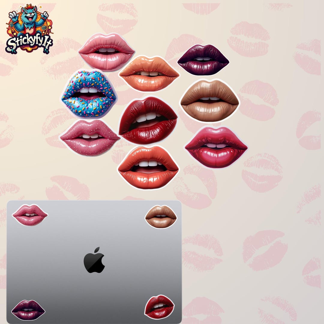 Lip Sticker Print Glamorous Digital Lip Stickers for Planners and Journals - Etsy