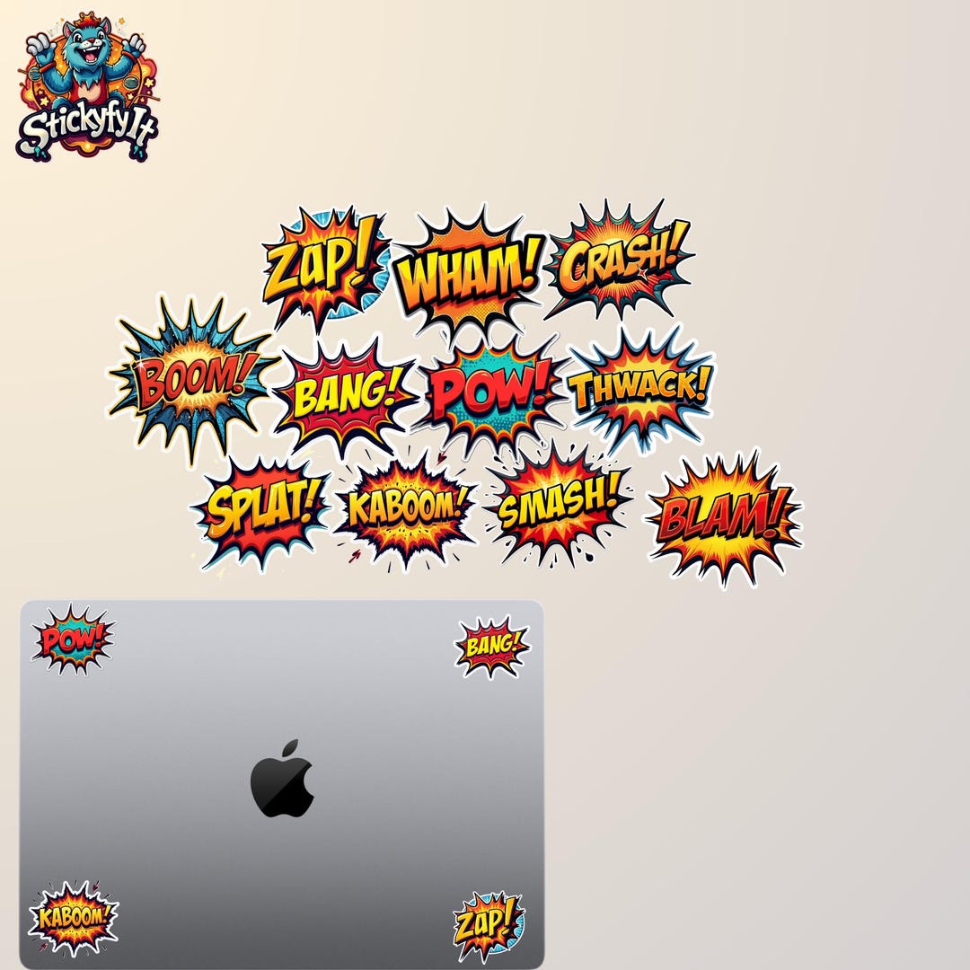 Comic Book Style PNG Stickers for Planners and Scrapbooking - Etsy