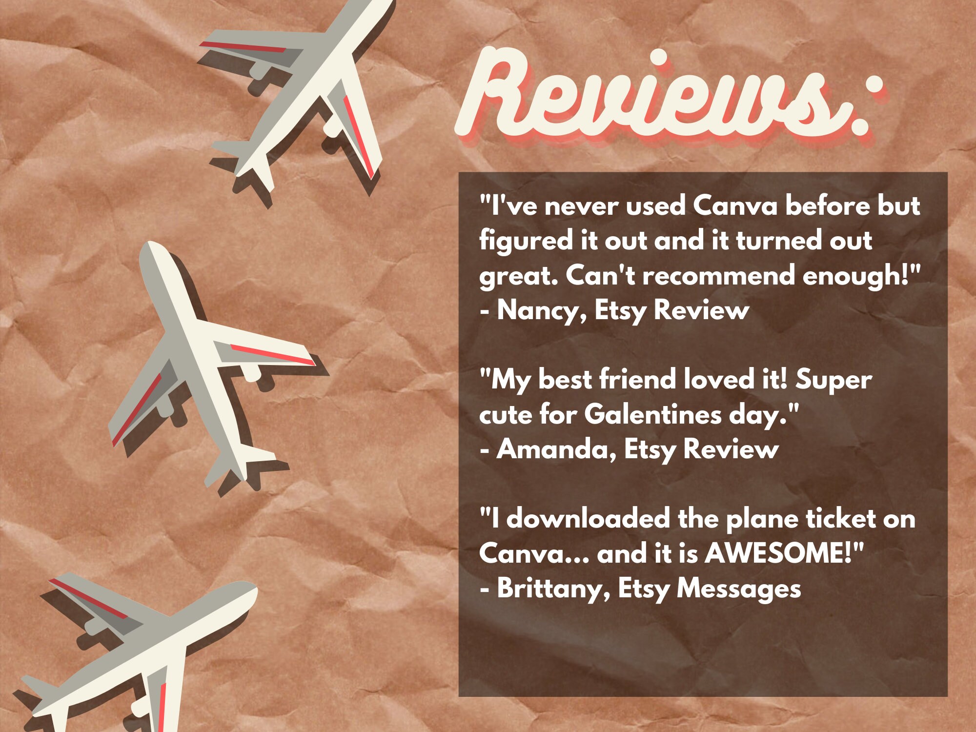Plane ticket canva template surprise trip reveal special etsy