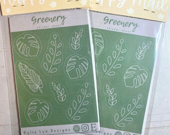 Greenery Sticker Sheet - Plant Lover Sticker Sheet - Planner and Bujo Stickers - Matte Sticker Sheet - Aesthetic Plant Stickers- Monstera