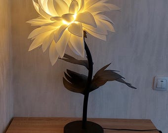 Lámpara de noche gigante de espuma con forma de flor de dalia: Lámpara decorativa para el hogar