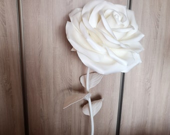 Lámpara de pie gigante de espuma hecha a mano con forma de rosa - Luz de noche con forma de flor de espuma