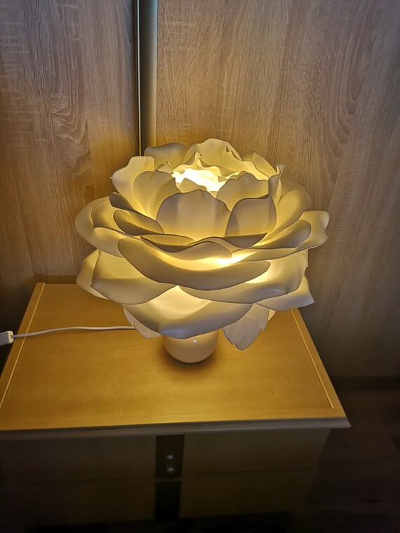 White Flower Lamp Rose Peony Flower Flower Night Lamp Large
