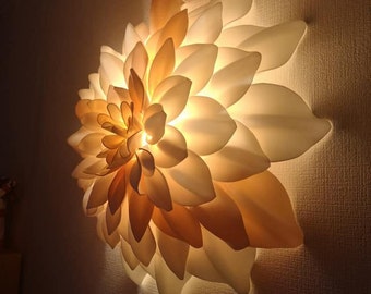 Giant Izolon Flower - Dahlia flower- Wall lamp - Flower Night Lamp  - Large Flowers