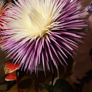 Giant foam Dahlia Flower Night Lamp: Removable Lampshade, Custom Color