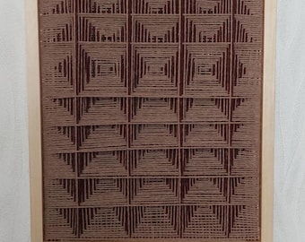 3D Geometric Modern Wall Art-Framed Wool Wall Decor 41x61cm.