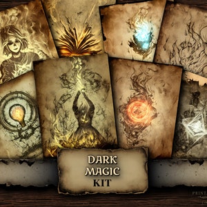 Dark Magic Junk Journal Kit, Scrapbooking Supplies, Witch Junk Journal Supplies, Scrapbooking Ephemera, Dark Junk Journal Digital - 054