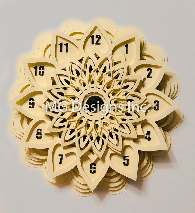 Download 3D Mandala Clock SVG MGD2 3D Clock Mandala Cricut | Etsy