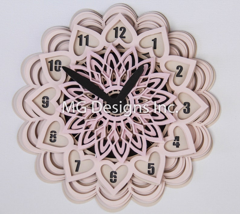 3D Mandala Clock SVG MGD2 3D Clock Mandala Cricut | Etsy