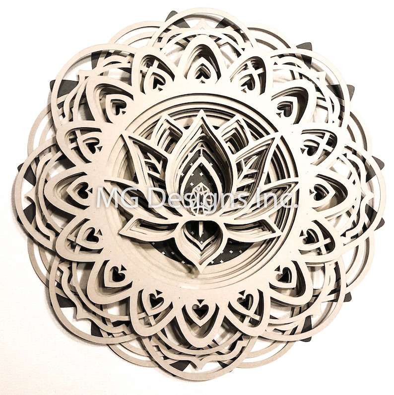 Download 3D Lotus Mandala SVG file MGD3 Lotus Mandala Cricut | Etsy
