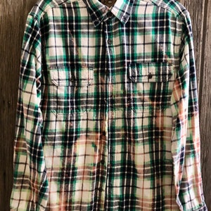 Distressed Flannel/ Bleached Flannel/ Cozy Flannel/ Grunge Flannel/ Rustic Flannel/Fall Flannel/Bridesmaid Flannel/ Adult Medium Flannel