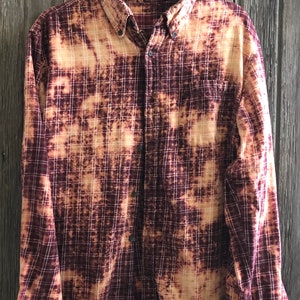 Adult Large Flannel/Distressed Flannel/LargeBleached Flannel/Fall Flannel/Halloween Flannel/Boho Flannel/Bridesmaid Flannel