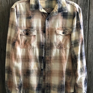 Medium Bleached Flannel/Adult Medium Flannel/Rustic Flannel/Distressed Flannel/Bridesmaid Flannel/Bleached Flannel/Boho Flannel