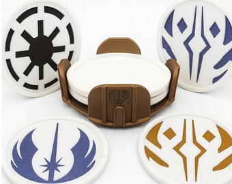 4[PACK] Light Side Coasters + Jedi Holder - Ahsoka Tano Fulcrum, Republic, Jedi & Options