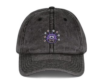 Pixel Art Embroidered Beholder Vintage Cap
