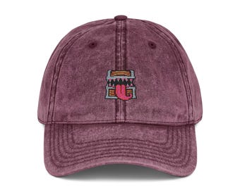 Pixel Art Embroidered Mimic Vintage Cap