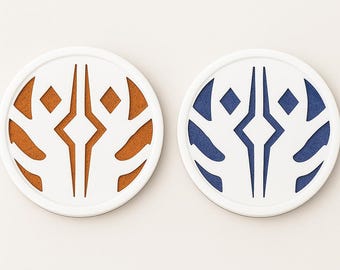 Ahsoka Tano Fulcrum Acrylic & Cork Coaster – Star Wars  – Not 3D Printed