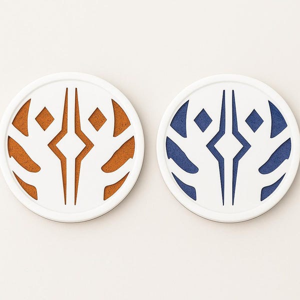 Ahsoka Tano Fulcrum Acrylic & Cork Coaster – Star Wars  – Not 3D Printed