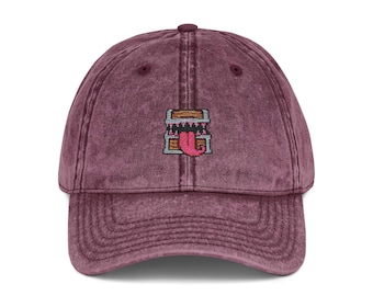 Pixel Art Embroidered Mimic Vintage Cap