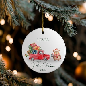 Personalized Christmas Ornament, First Christmas Decoration, Gift for New Parents, Holiday Keepsake, Baby&#39;s First Christmas, Gift Newborn