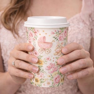 Custom Full Wrap Printed Coffee Cups, Any Design Wedding Cups image 5