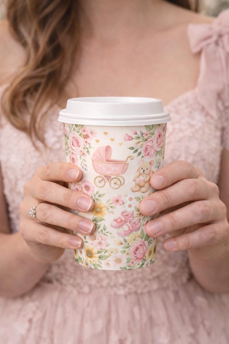 Custom Full Wrap Printed Coffee Cups, Any Design Wedding Cups image 5