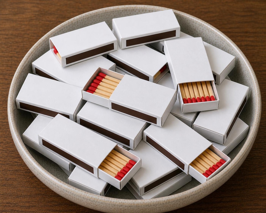 Matchs Box Mat 50 White Match Boxes With Red Tipped Matches, Plain Matchboxes - Etsy