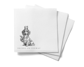 Personalized Cocktail Napkins, Custom Printed Napkins, Wedding Reception Drink Napkins, Cocktail Napkins, Dog Napkin, Pet Balancing cocktail