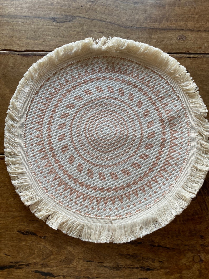 Bohemian fringe cotton placemat holiday table boho home Etsy