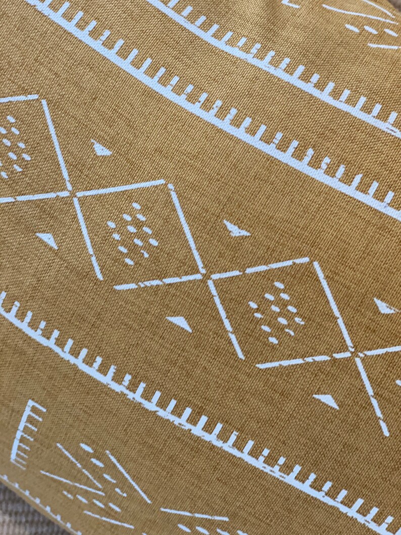 Boho Tribal Mustard Yellow Lumbar Pillow Cover Etsy