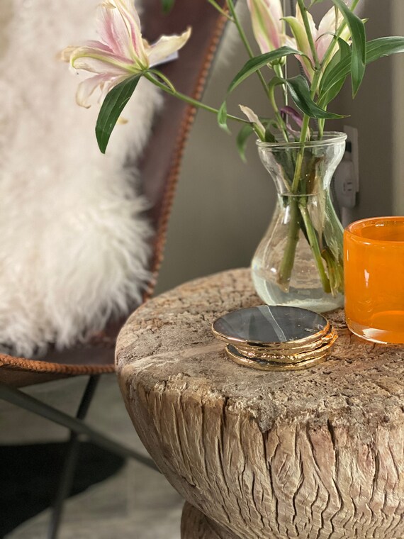 Agate/geode Coasters Agate Home Decor Stone Coasters Geode Etsy