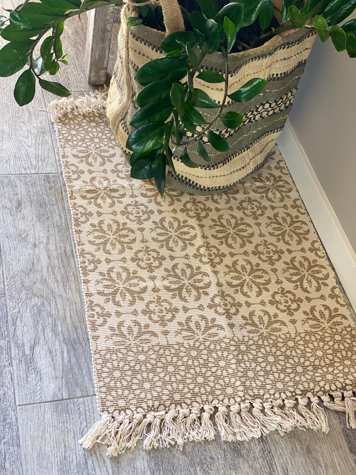 Farmhouse style small area rug bathroom rug boho style Etsy