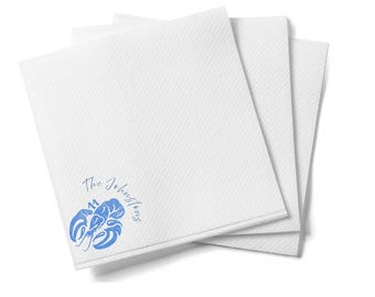 Custom Couple's Name Napkins: Coastal Beach Wedding, Nautical Nantucket Blue